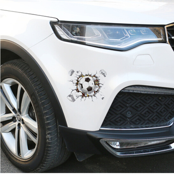 Autocolant auto 3D cu temă fotbal, desen animat, aderență puternică, potrivit pentru mașină