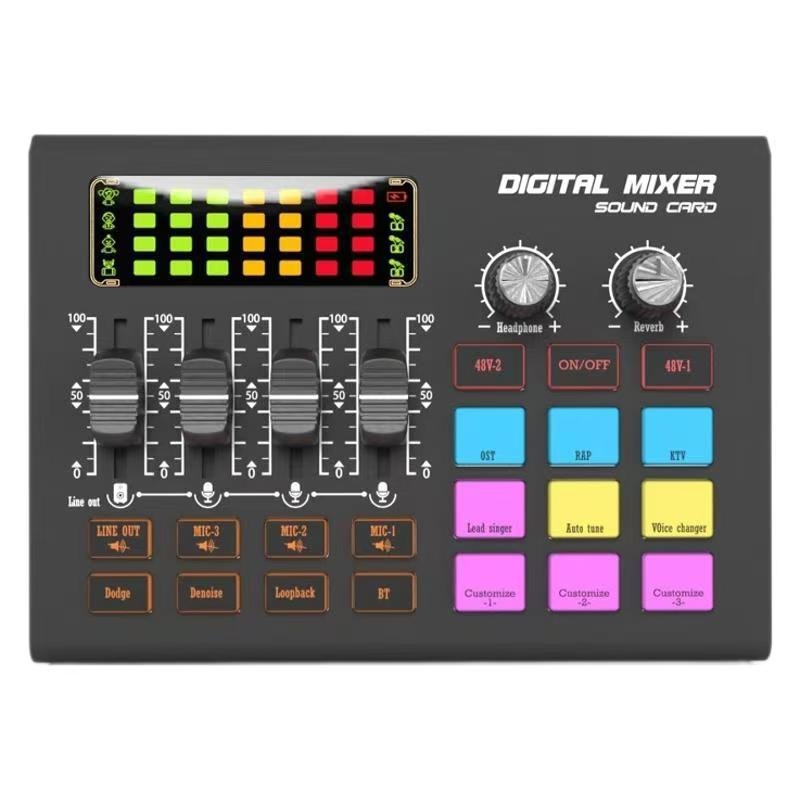 Kétcsatornás 48V keverő beépített hangkártyával — SX10 ZX320 vezeték nélküli mikrofon készlet mobil élő közvetítéshez