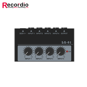 Mini Audio crossover Recordio GAX-LQ04, Kompaktný mixér a viackanálový slúchadlový zosilňovač