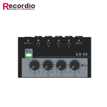 Mini Audio crossover Recordio GAX-LQ04, Kompaktný mixér a viackanálový slúchadlový zosilňovač