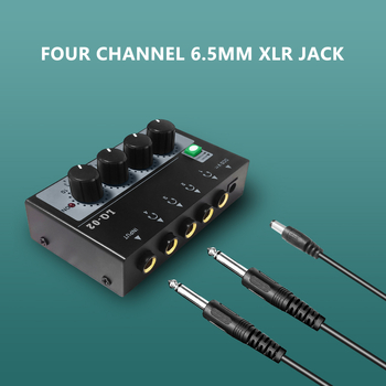 Mini Audio crossover Recordio GAX-LQ04, Kompaktný mixér a viackanálový slúchadlový zosilňovač