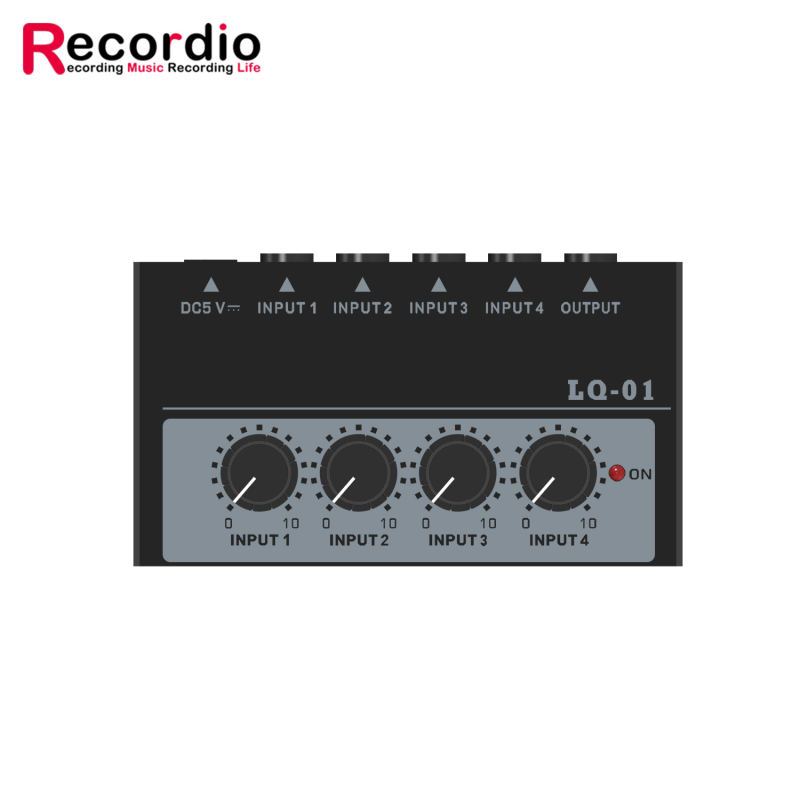 Mini Audio crossover Recordio GAX-LQ04, Kompaktný mixér a viackanálový slúchadlový zosilňovač
