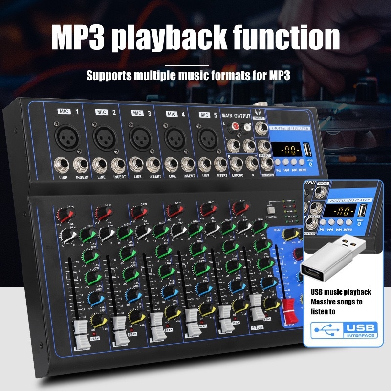 Gerlik Mixer DJ F4 profesional și Difuzor Bluetooth de scenă F7, gata pentru înregistrare