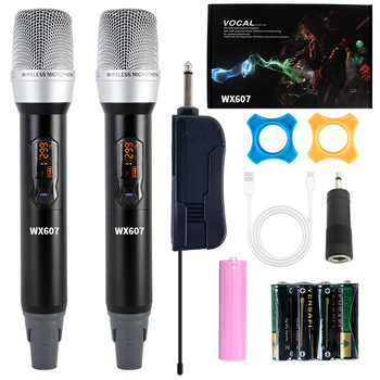 Glamour Saint WX607 UHF bežični ručni mikrofon s metalnim kućištem i vanjskim mikserom zvuka, trajanje 3–6 sati, zamjenjiva baterija