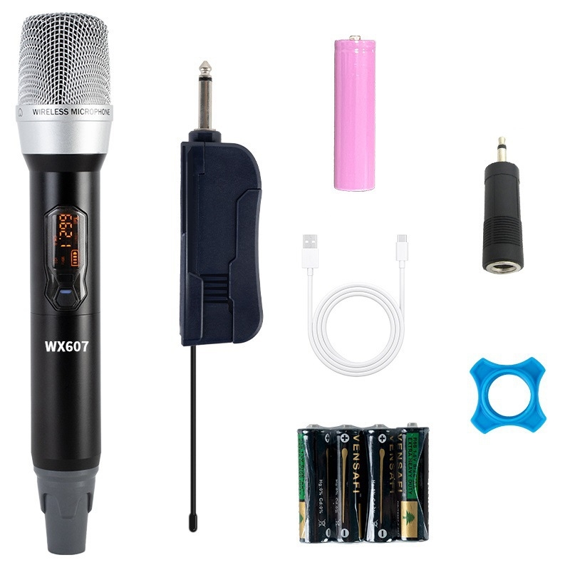 Glamour Saint WX607 UHF bežični ručni mikrofon s metalnim kućištem i vanjskim mikserom zvuka, trajanje 3–6 sati, zamjenjiva baterija