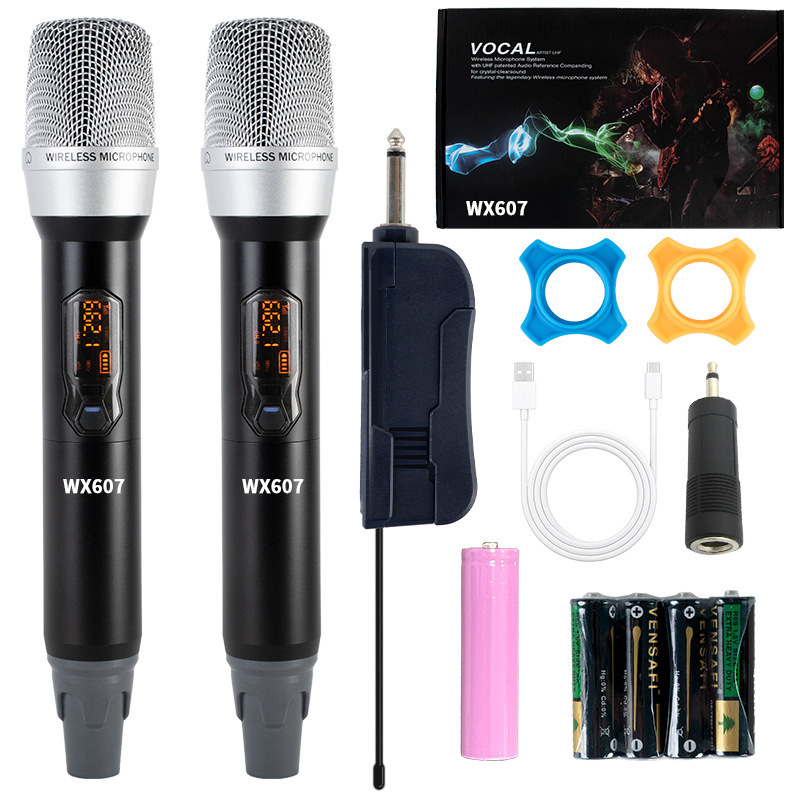 Glamour Saint WX607 UHF bežični ručni mikrofon s metalnim kućištem i vanjskim mikserom zvuka, trajanje 3–6 sati, zamjenjiva baterija