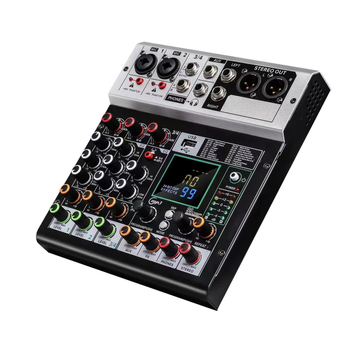 Gerlik mixer Bluetooth cu efect de reverberare pentru karaoke și reprezentații pe scenă – mixer profesional pentru microfoane, 4- și 6-canal