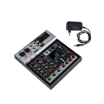 Gerlik mixer Bluetooth cu efect de reverberare pentru karaoke și reprezentații pe scenă – mixer profesional pentru microfoane, 4- și 6-canal