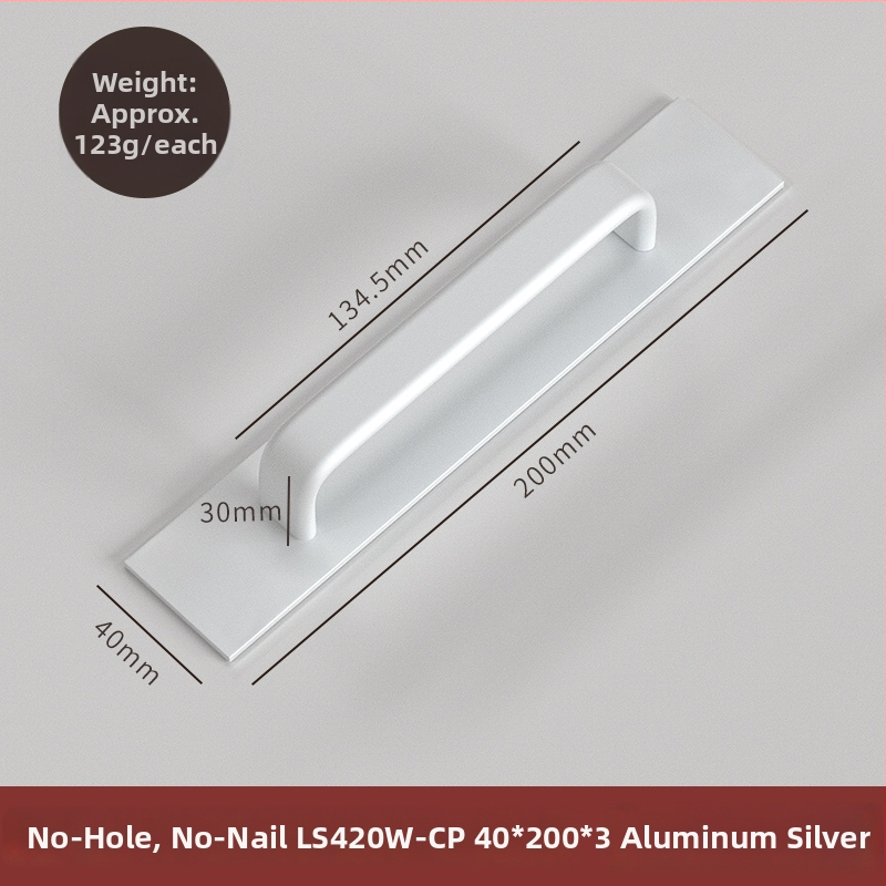 Drška za vrata bez bušenja za klizna staklena vrata - Space aluminij / nehrđajući čelik, model LS420