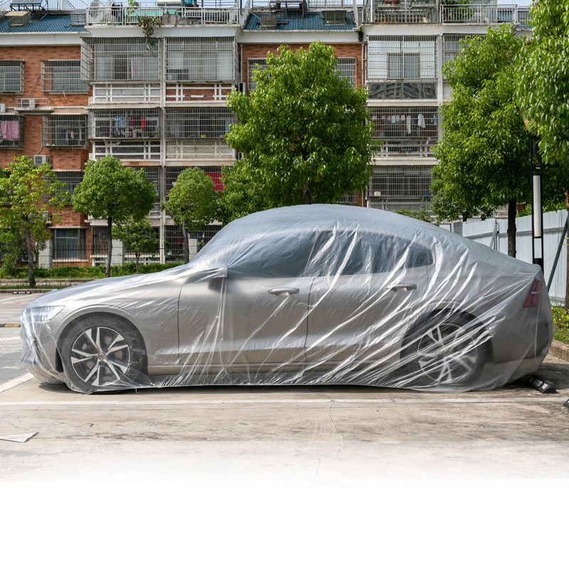 Jednokratna univerzalna zaštita za auto od PE folije, prozirna, debela, otporna na kišu i prašinu