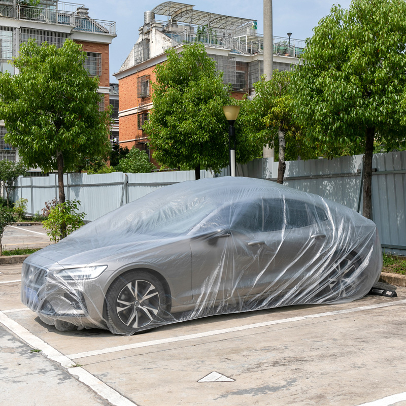 Jednokratna univerzalna zaštita za auto od PE folije, prozirna, debela, otporna na kišu i prašinu