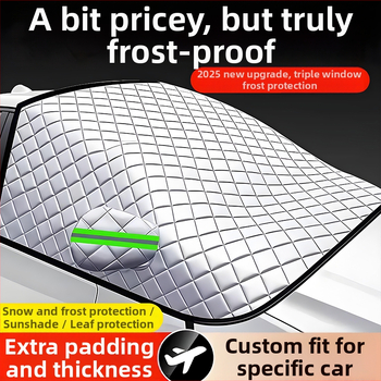 Univerzálne krytie predného skla auta - PVC, dvojvrstvové, sťahovacie uchytenie, kockovaný vzor