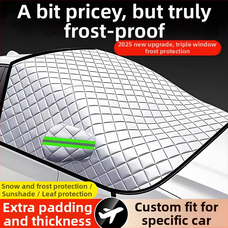 Univerzálne krytie predného skla auta - PVC, dvojvrstvové, sťahovacie uchytenie, kockovaný vzor