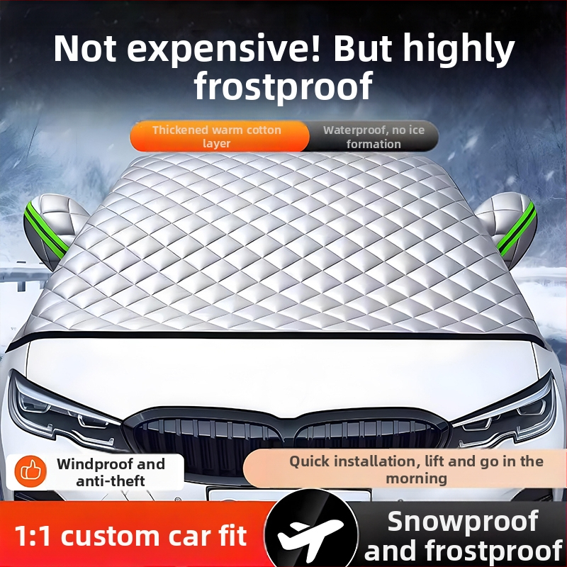 Univerzálne krytie predného skla auta - PVC, dvojvrstvové, sťahovacie uchytenie, kockovaný vzor