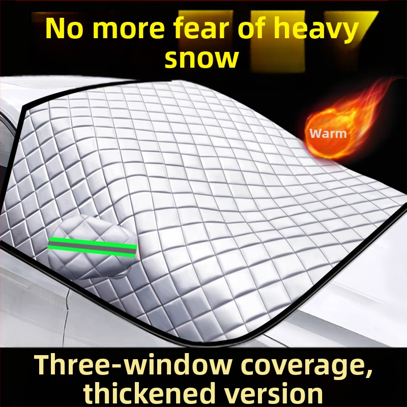 Univerzálne krytie predného skla auta - PVC, dvojvrstvové, sťahovacie uchytenie, kockovaný vzor