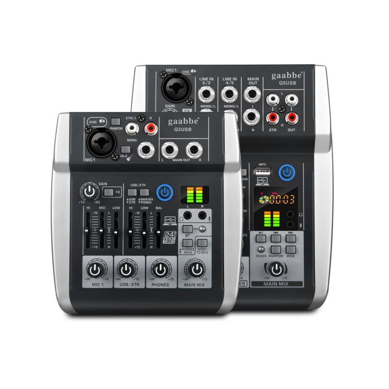 Q5 Q3 Procesor audio profesional cu efecte de reverber și canale multiple, mixer pentru studio și emisie live