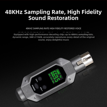 EK01 Microfon de instrument pentru înregistrare profesională și streaming live, cu baterie încorporată 1000–1200 mAh, SNR ≥70 dB, autonomie 3–6 h, putere 5 W