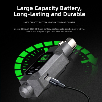 EK01 Microfon de instrument pentru înregistrare profesională și streaming live, cu baterie încorporată 1000–1200 mAh, SNR ≥70 dB, autonomie 3–6 h, putere 5 W