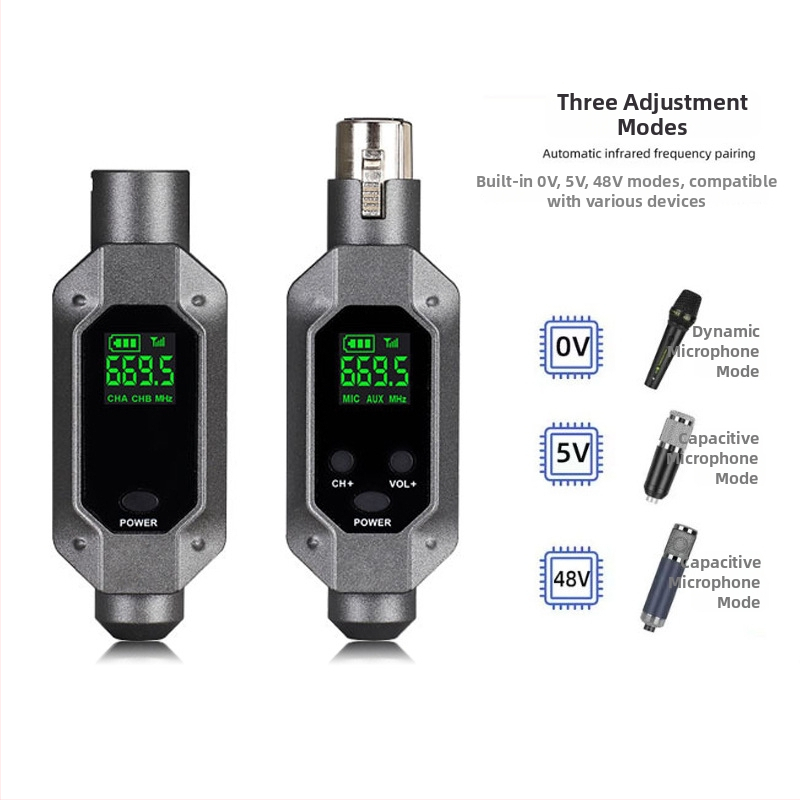 EK01 Microfon de instrument pentru înregistrare profesională și streaming live, cu baterie încorporată 1000–1200 mAh, SNR ≥70 dB, autonomie 3–6 h, putere 5 W