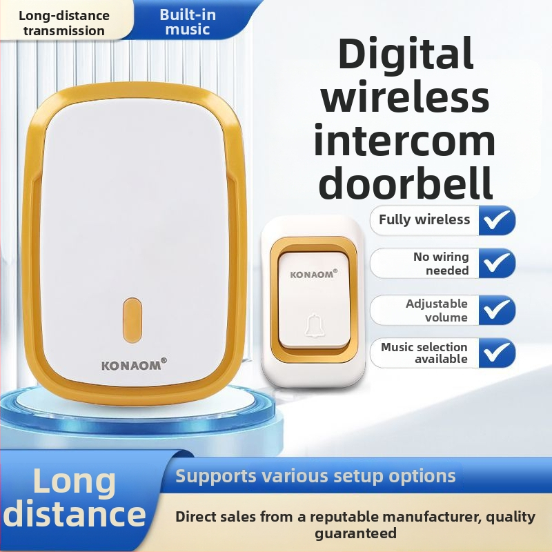 Sonerie video pentru ușă cu control de la distanță wireless, funcție de apel pentru persoane în vârstă, ton puternic