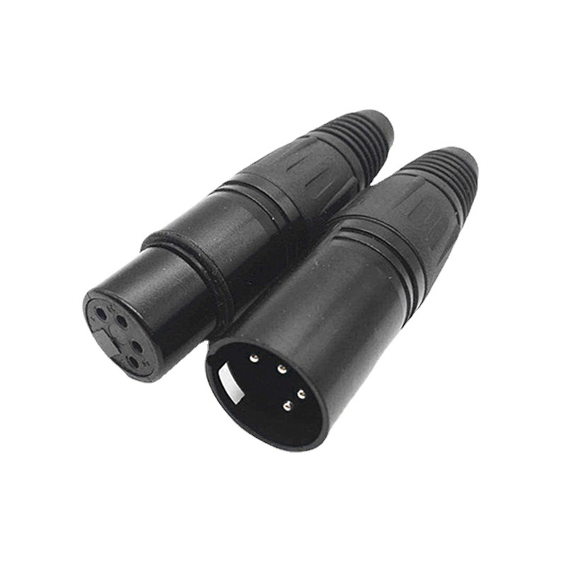 Conector XLR cu 4 conductori, pentru sunet de scenă, balansat, conector microfon, cu capete masculin și feminin