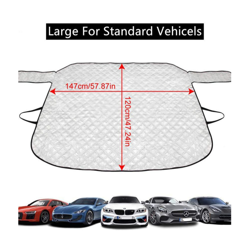 Универсална защита за предното стъкло на автомобил от сняг, алуминизиран филм, дебел минималистичен дизайн, вградена инсталация, тегло 0,5 кг