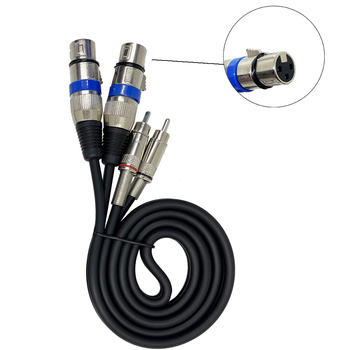 XLR na RCA audio kabel, dvostruki XLR muški konektor na dvostruke RCA priključke, niklovano bakreno jezgro, bakreni vodič, model xlr-2rca
