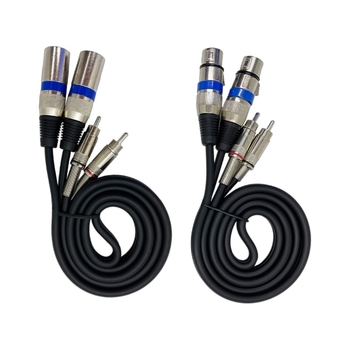 XLR na RCA audio kabel, dvostruki XLR muški konektor na dvostruke RCA priključke, niklovano bakreno jezgro, bakreni vodič, model xlr-2rca