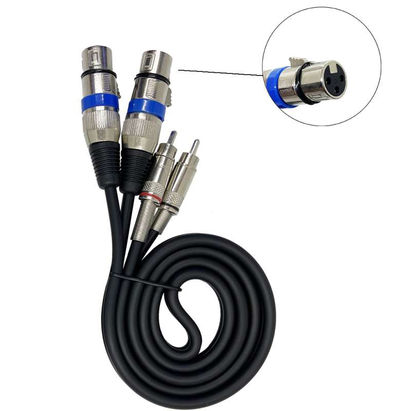 XLR na RCA audio kabel, dvostruki XLR muški konektor na dvostruke RCA priključke, niklovano bakreno jezgro, bakreni vodič, model xlr-2rca