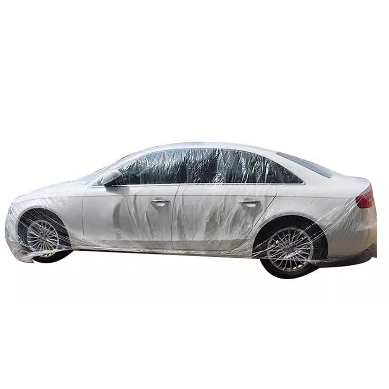 Jednokratno prozirno auto pokrov od PE-a, zaštita od sunca, kiše i prašine, univerzalno, pogodno za sprej-bojenje.