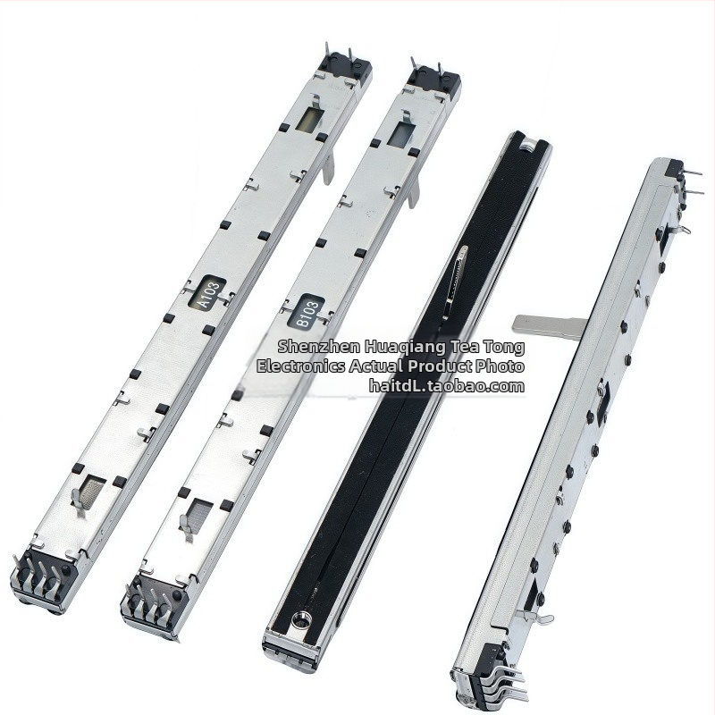 Dvojkanálový Push-Pull potenciometrový fader, 10K, A/B priebeh, pre mixér