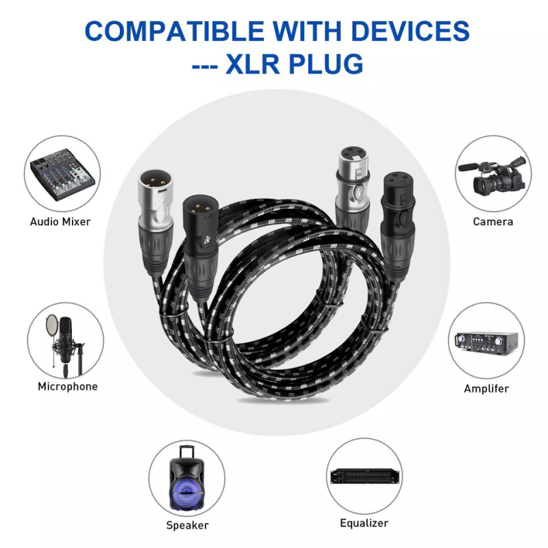 XLR audio kabel - model X02, zlatno obloženi, bakreno jezgro bez kisika, OFC vodiči (X02, zlatno obloženi, bakreno jezgro)