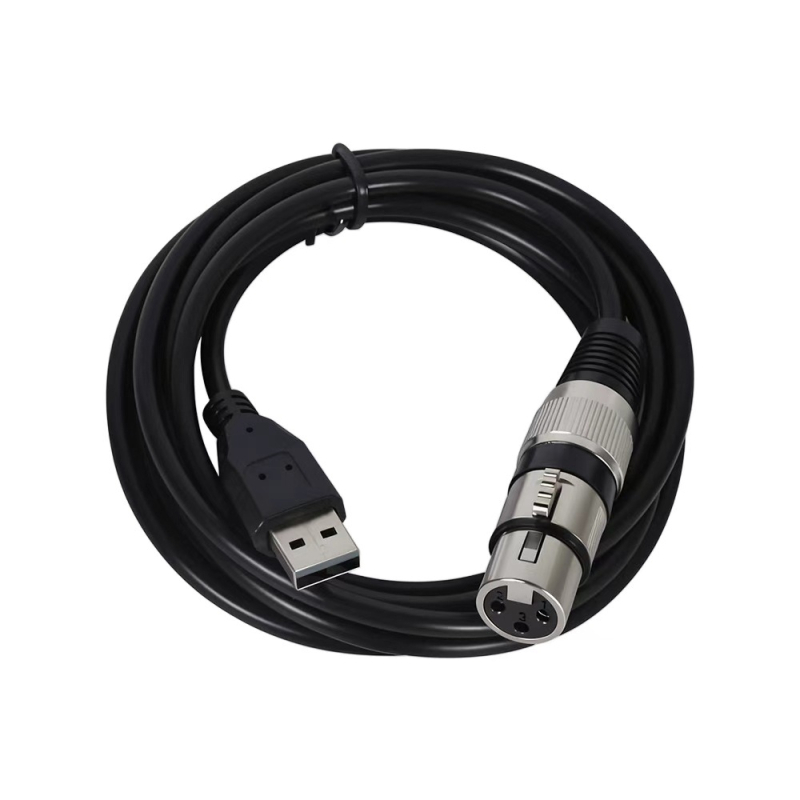 Cablu audio USB masculin către XLR, cu cip încorporat, interfață USB 480 Mbps, miez de cupru