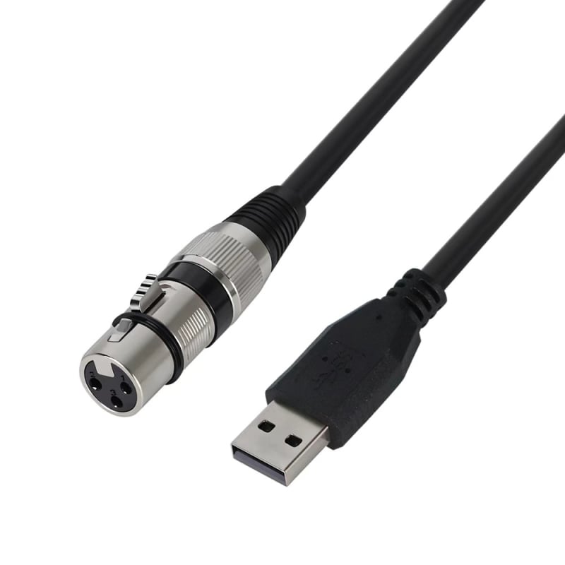 Cablu audio USB masculin către XLR, cu cip încorporat, interfață USB 480 Mbps, miez de cupru