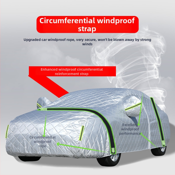 Auto kryt s UV ochranou a tepelnou izoláciou, hrubý quilt, nepremokavé a vetruodolné, materiál: bavlna