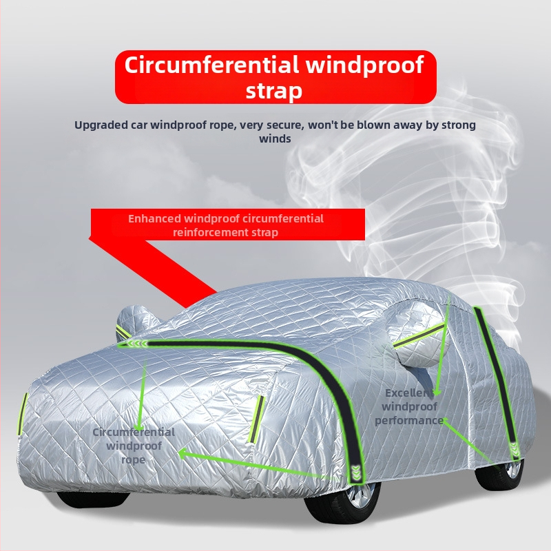 Auto kryt s UV ochranou a tepelnou izoláciou, hrubý quilt, nepremokavé a vetruodolné, materiál: bavlna