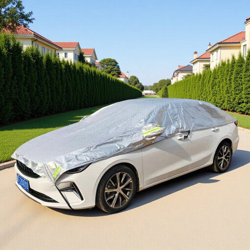 Poklopac motora za auto — izoliran, zaštita od lišća i ptica izmeta; materijal: PEVA + aluminijska folija + baršun; kompatibilan sa sedanima, SUV-ima i MPV-ima; mogućnost prilagodbe; marka New Era