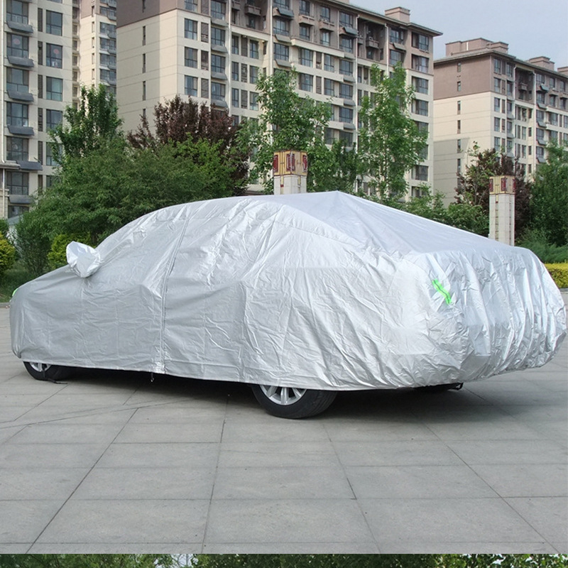 Navlaka za automobil s aluminijskom folijom, za sve sezone, vanjska zaštita od prašine i sunca, tkanina od pamuka prešivana iglama