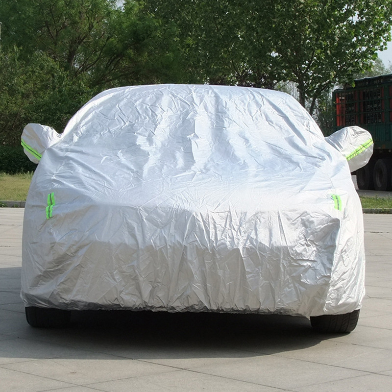 Navlaka za automobil s aluminijskom folijom, za sve sezone, vanjska zaštita od prašine i sunca, tkanina od pamuka prešivana iglama