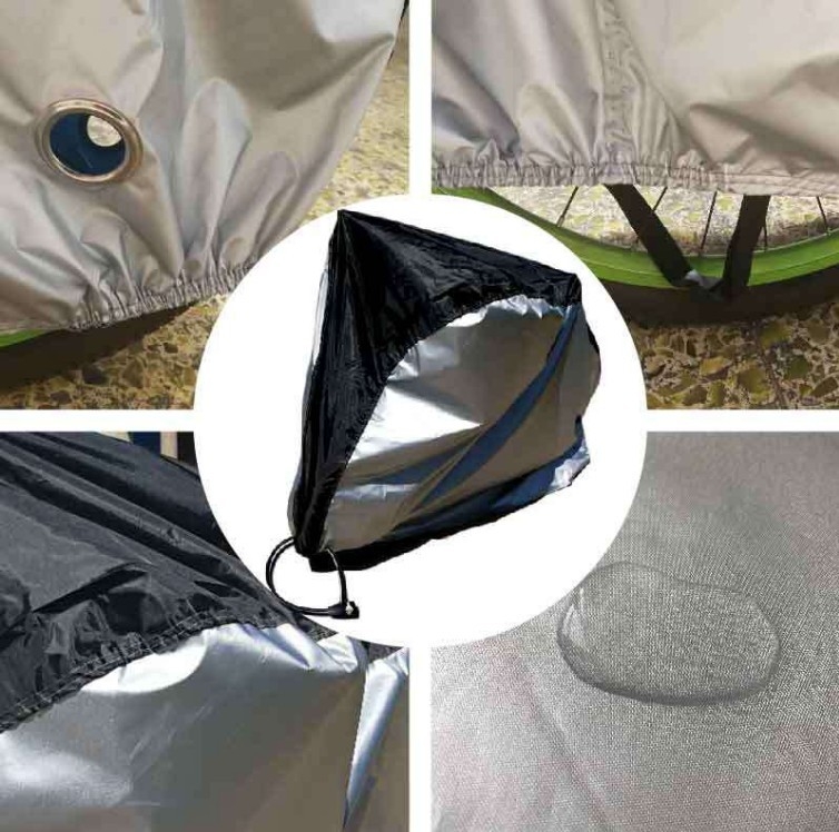 Hongsheng husă pentru bicicletă, țesătură argintie 210T/210D, impermeabilă, rezistentă la soare, praf, imprimare logo, personalizabilă, pentru biciclete și biciclete de munte, 320 g