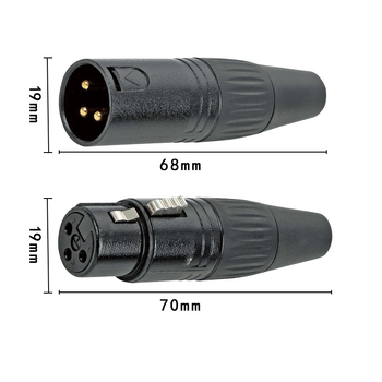 Golden Three Lakes conector XLR pentru microfon, 3 conductori, pentru audio/video, ROHS, -30°C până la 80°C
