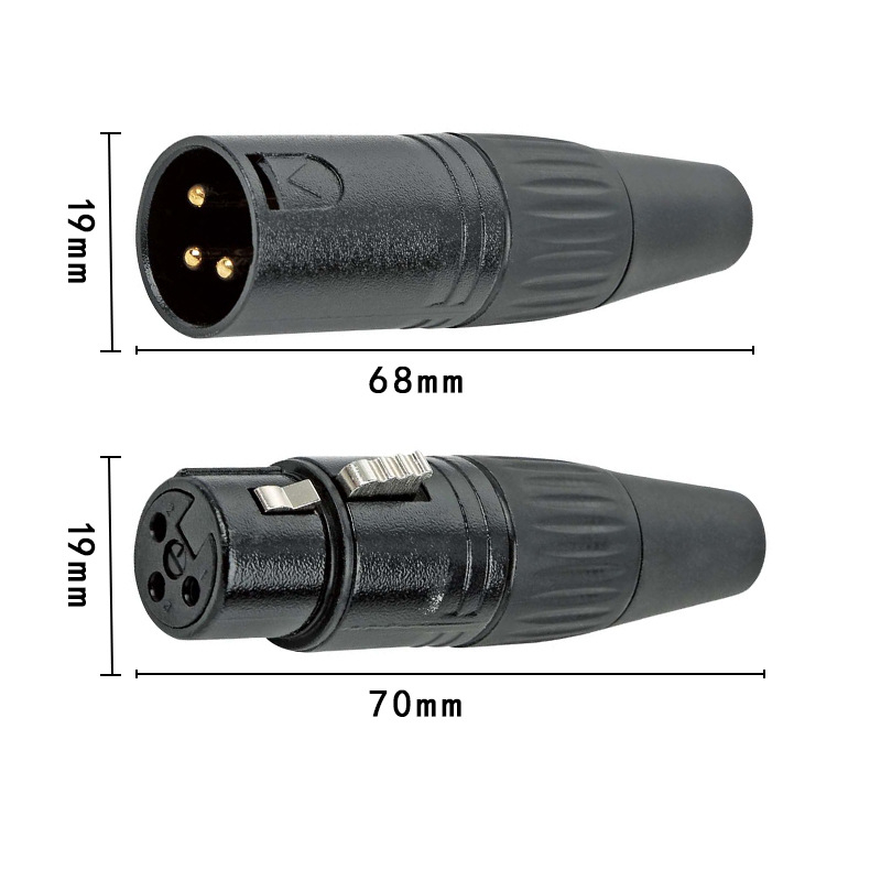 Golden Three Lakes conector XLR pentru microfon, 3 conductori, pentru audio/video, ROHS, -30°C până la 80°C