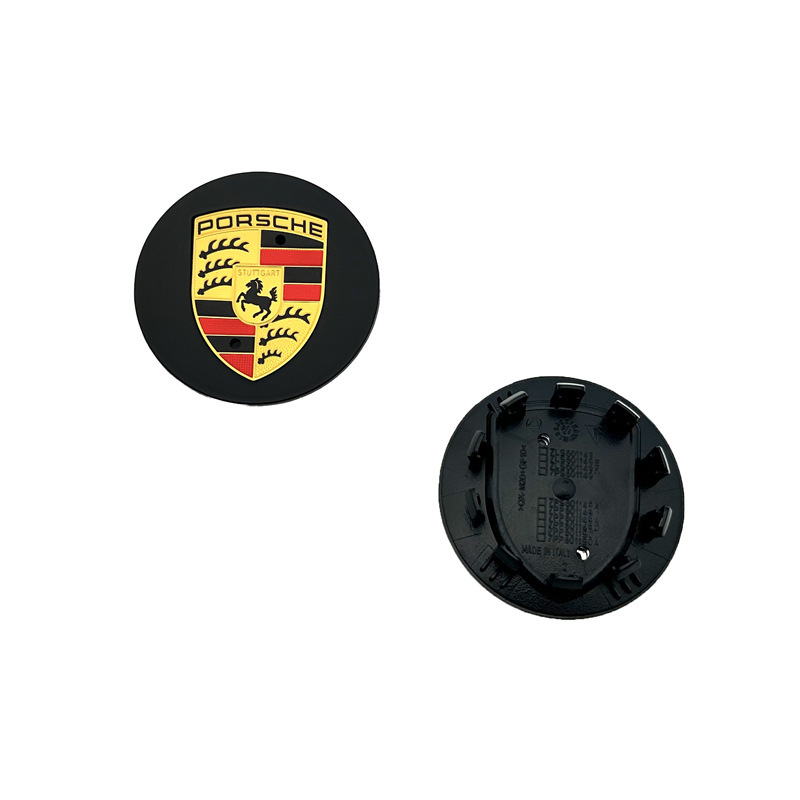 Capac central de hub pentru Porsche cu etichetă de culoare, plastic, Yun xi, compatibil cu Porsche