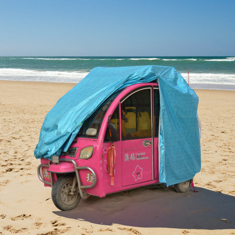 Husă de ploaie pentru tricicleta electrică, material Oxford, impermeabilă, rezistentă la soare și praf, compatibilă cu tricicleta electrică, vehicule cu patru roți și cu două roți