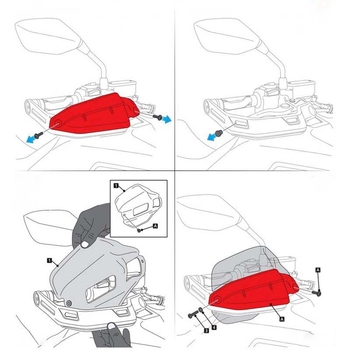 Prošireno vjetrobransko staklo za Honda CRF1100L uz zaštitu upravljača — ABS plastika