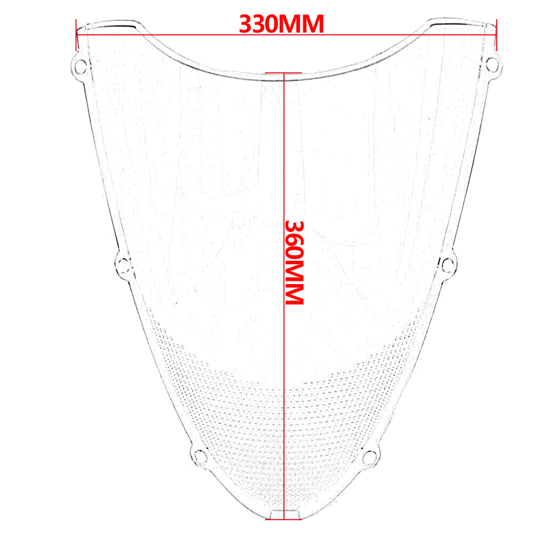 Prednje vjetrobransko staklo za motocikl Kawasaki Ninja ZX-6R ZX-10R – PC plastika, mehaničko ubrizgavanje, težina 0,65 kg