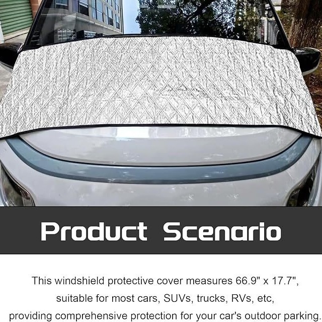 Zastita za prednje staklo automobila za sve sezone - univerzalna prilagodba, debeli dizajn, jednobojna, štiti prednje staklo