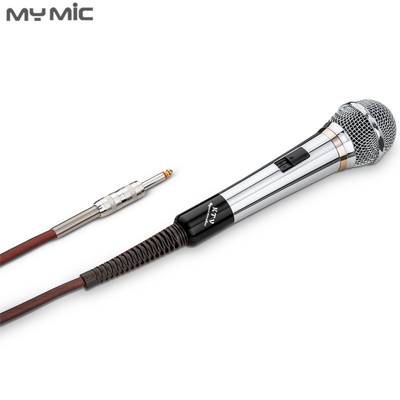 MY MIC vezetékes dinamikus mikrofon, fém testtel, színpadra, KTV-re és otthoni karaokehoz