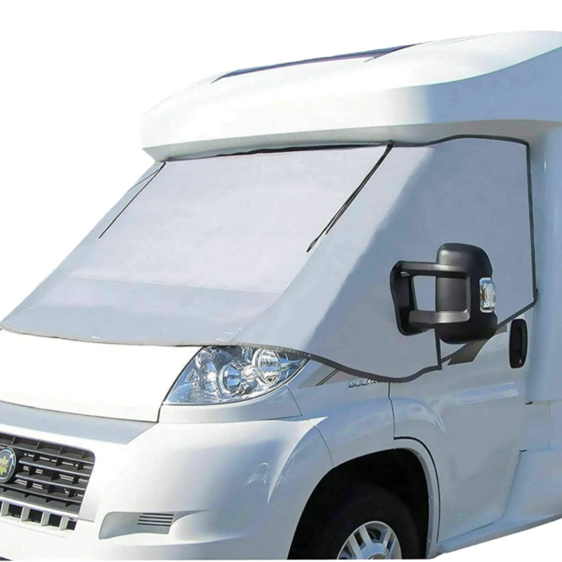 Dvostruko slojevito debelo zaštitno pokrivalo za prednje staklo RV Fiat Boxera – snježna zaštita