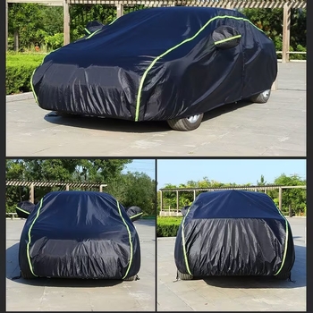 Autokrov s potpuno prekrivajućim aluminijskim filmom i reflektirajućim trakama, otporan na kišu i toplinsku izolaciju, crni aluminijski film za zaštitu od prašine, zaštita od sunca, za sedan i SUV